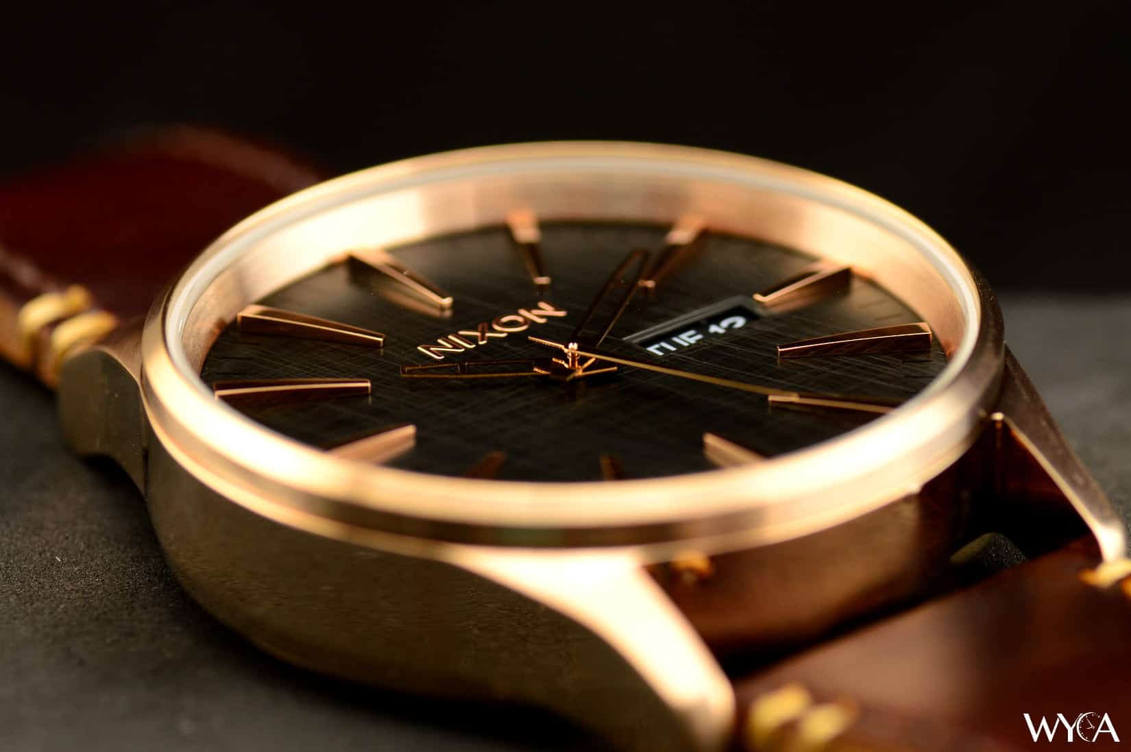 Nixon Sentry Leather - Rose Gold Case, Markers, & Hands