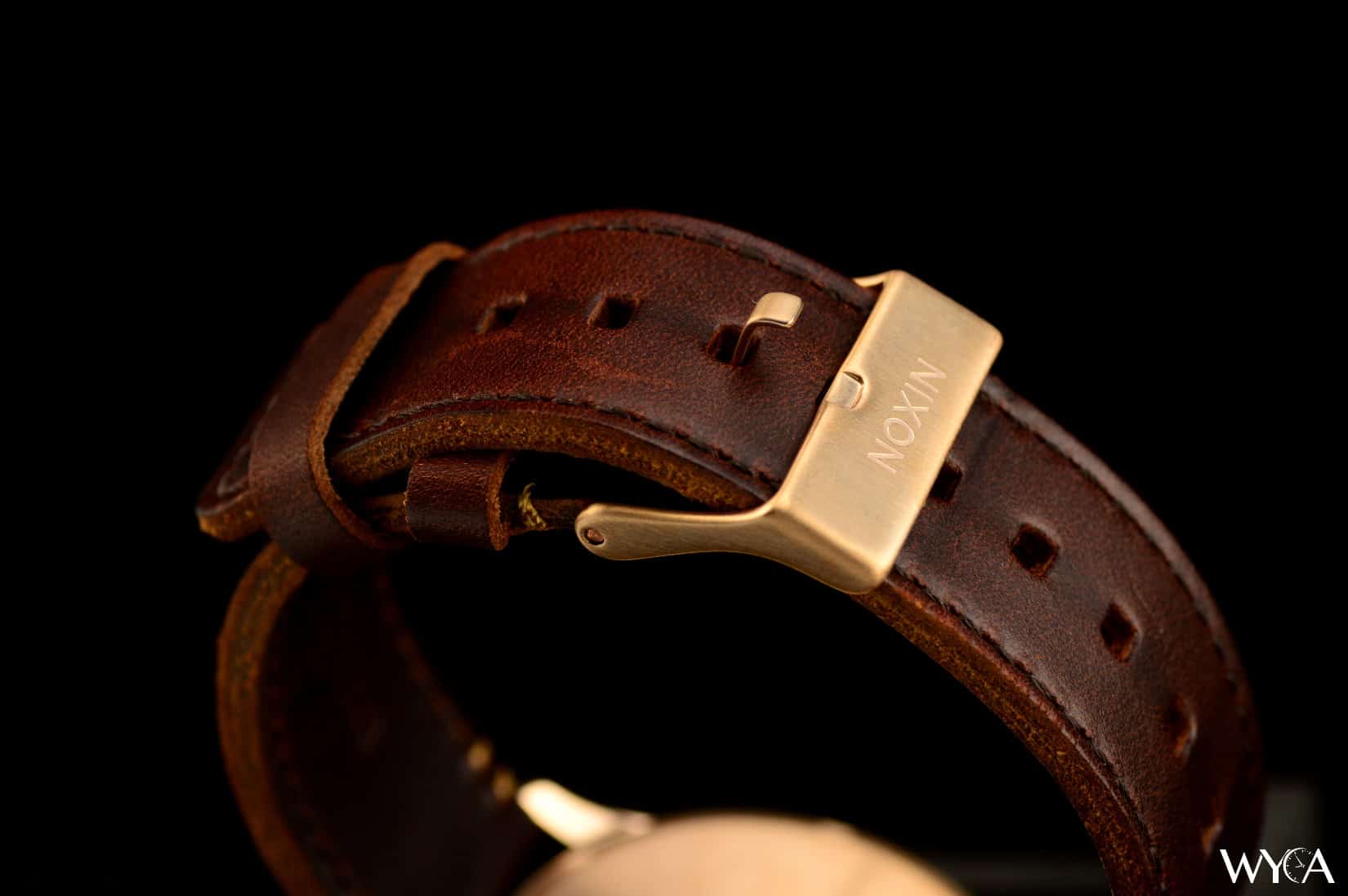 Nixon Sentry Leather Rose Gold Clasp