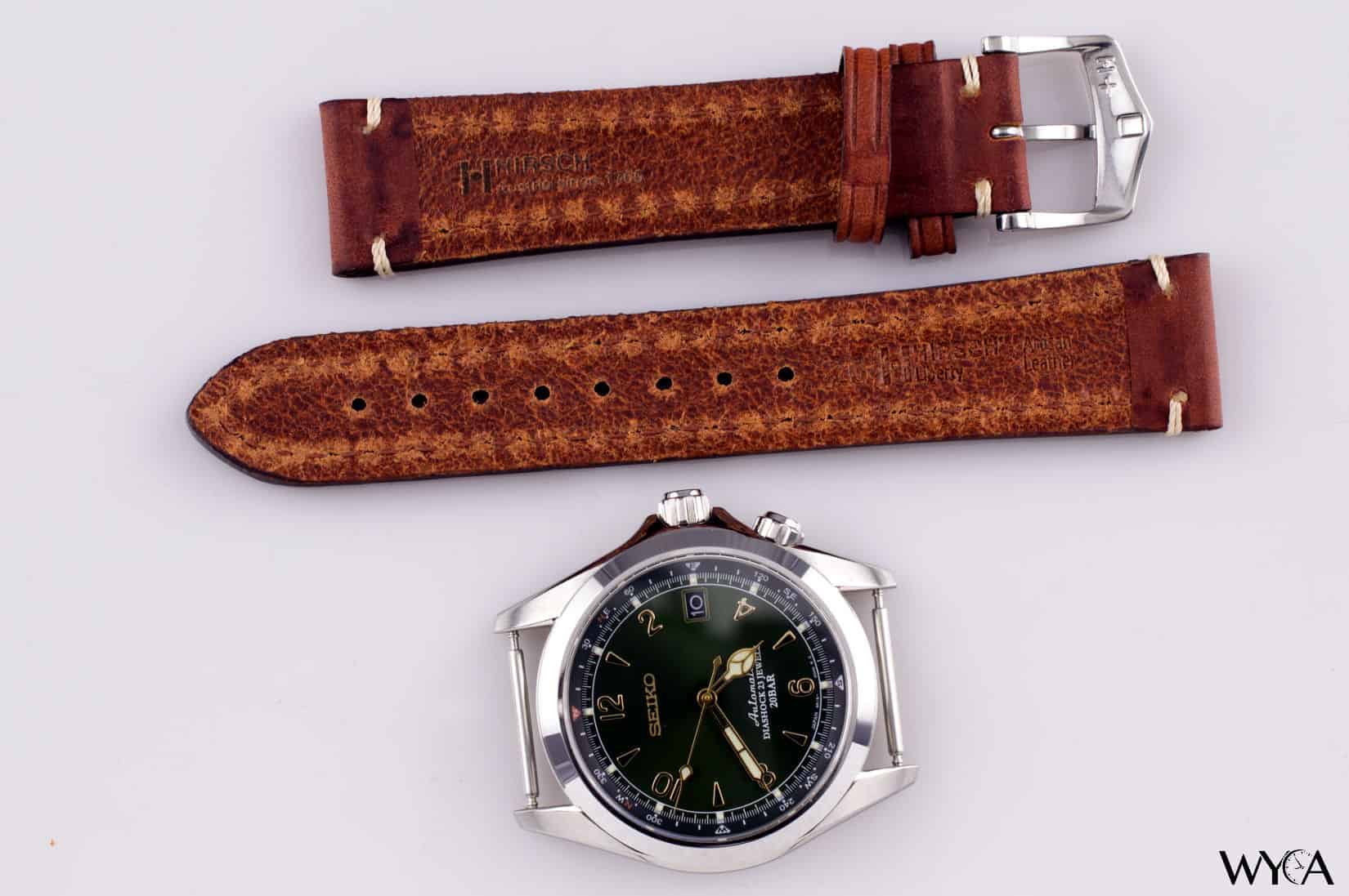 Hirsch Liberty Tan Leather Strap & Seiko Alpinist