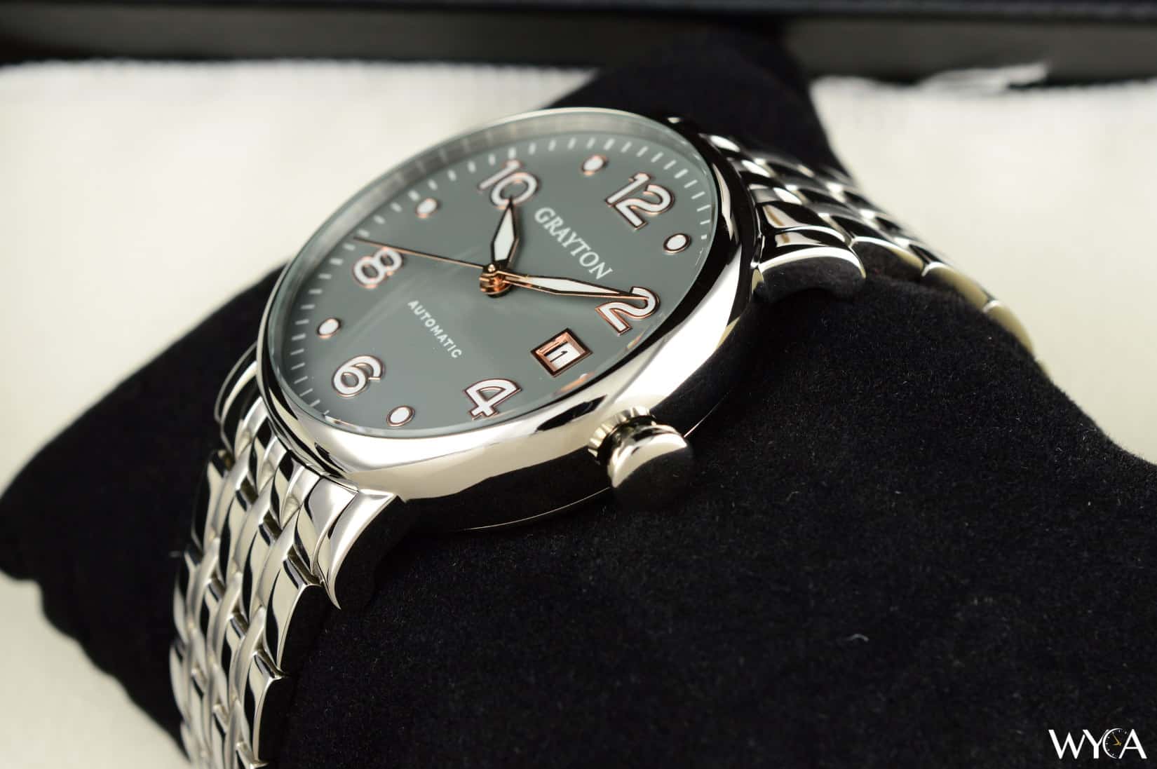 Grayton Automatic Watch – Grey Dial & Crown