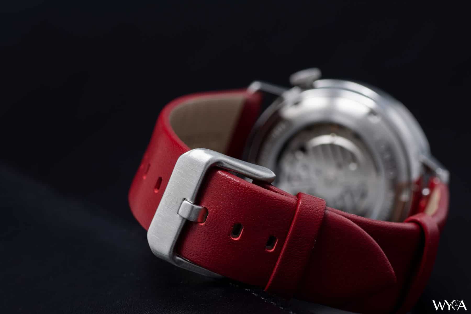 Eoniq Alster Red Leather Strap & Steel Buckle