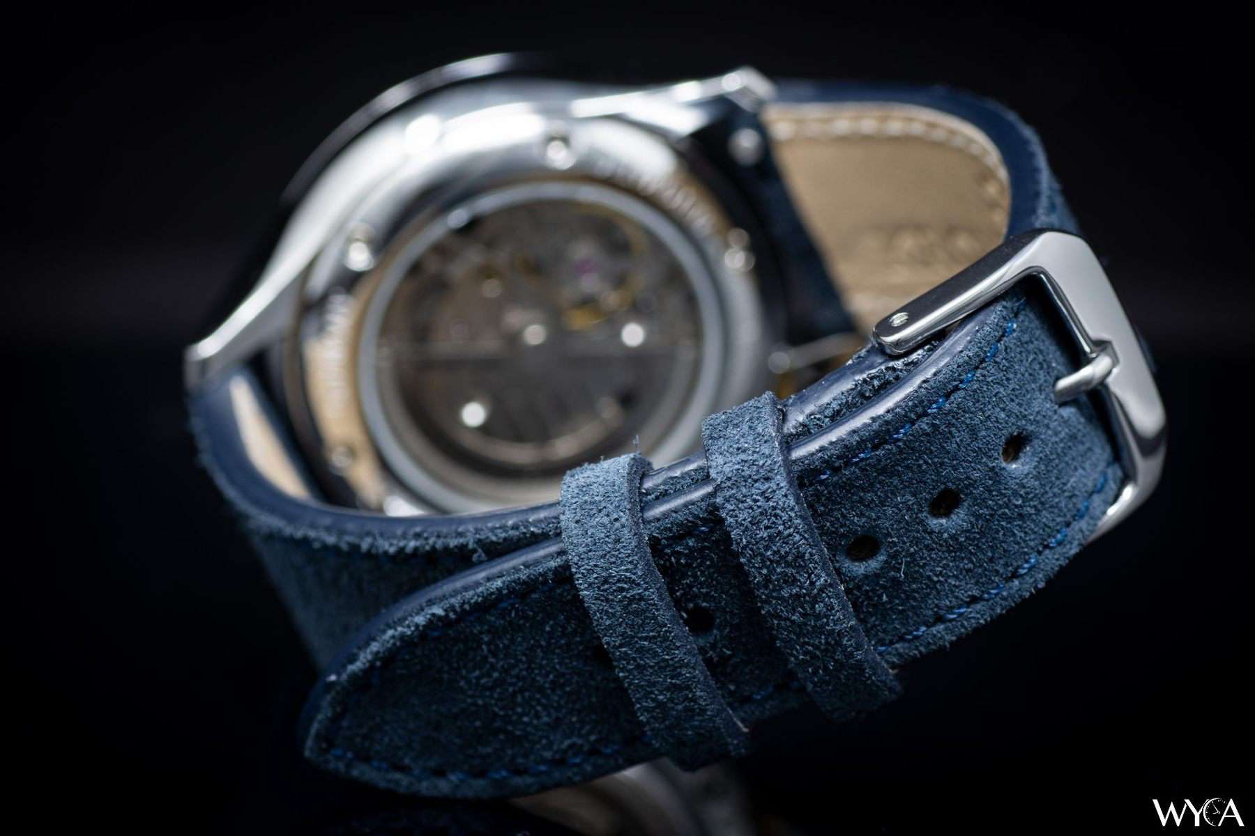 Velours blue leather strap